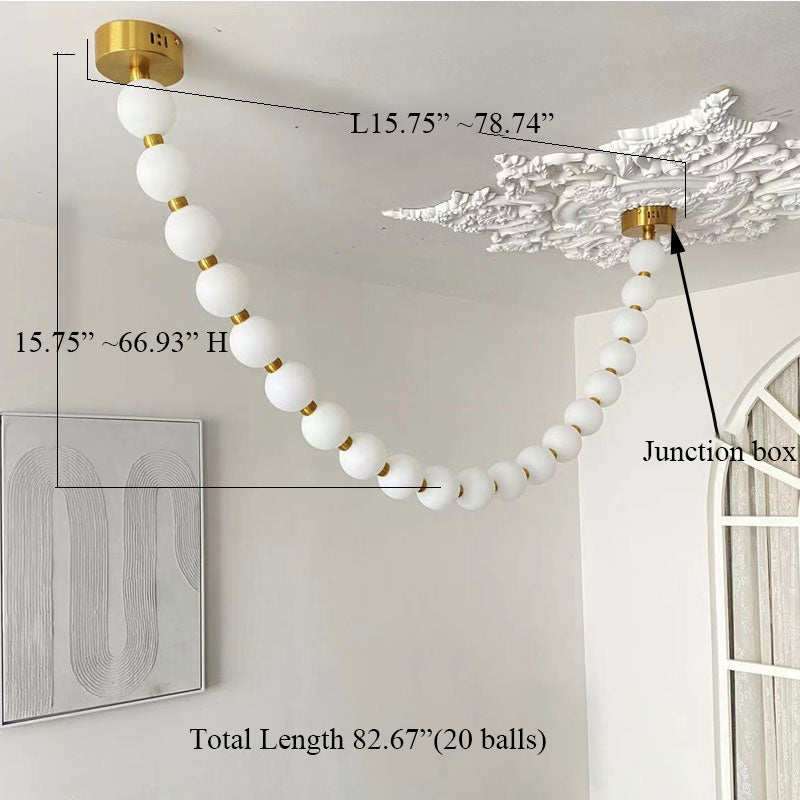 Pearl Necklance Chain Grand Duplex Staircase Chandelier Chandeliers Kevinstudiolives