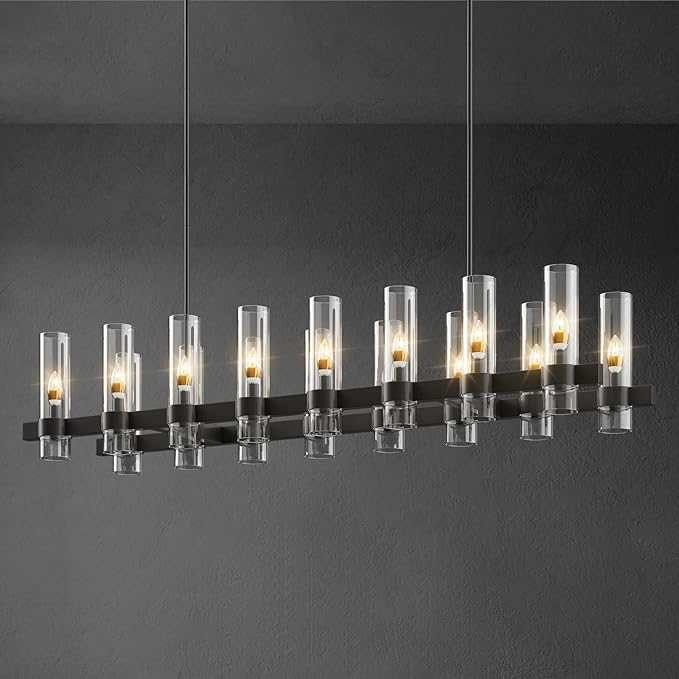 Brass Kitchen Island Lighting Linear Chandelier Rectangle Pendant Light