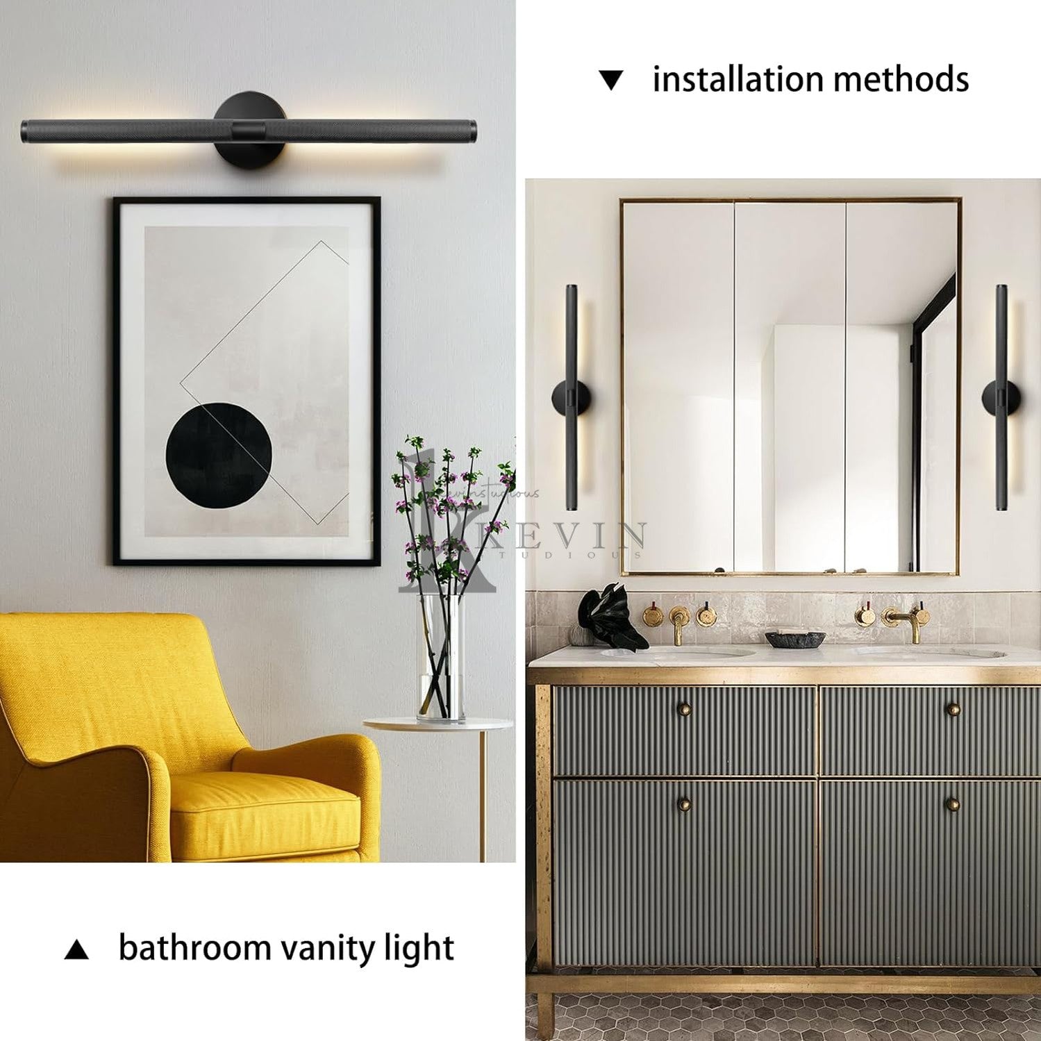 Sylvia Modern Solid Brass Picture Sconce Wall Lamp W18'' 23'' 30'' , Wall Light For Bathroom Wall Light Fixtures Kevin Studio Inc
