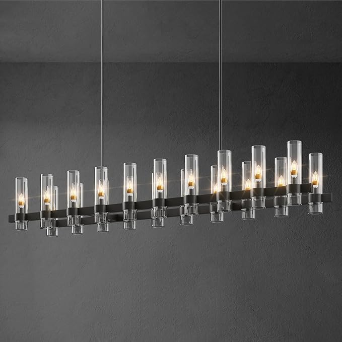 Brass Kitchen Island Lighting Linear Chandelier Rectangle Pendant Light