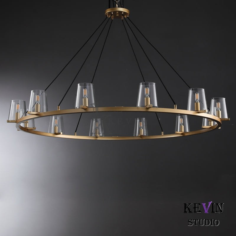 Korle Modern Round Clear Glass Chandelier 36", 48", 60" chandelier Kevin Studio Inc