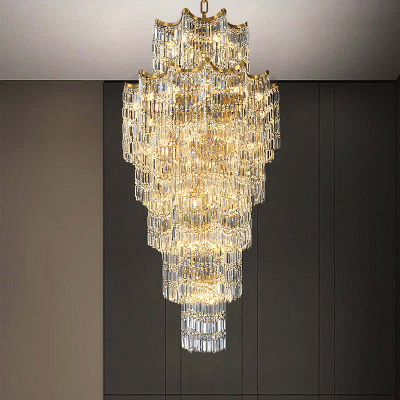 Elegant Crystal Chandelier for Duplex Villas Chandelier Kevinstudiolives 6 tiers 70.87" D x 110.24" H