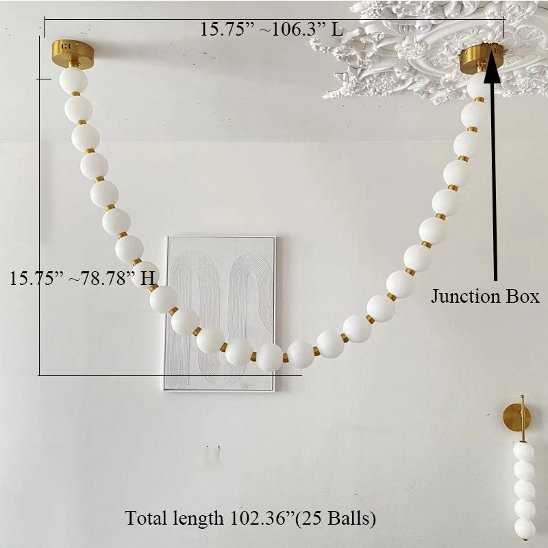 Pearl Necklance Chain Grand Duplex Staircase Chandelier Chandeliers Kevinstudiolives