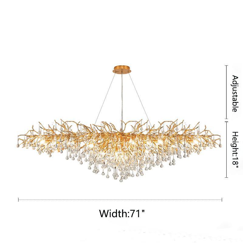 Kevin Tree Branch Kala Gold Branch Crystal Chandelier Chandeliers Kevinstudiolives W 180 cm x H 65 cm