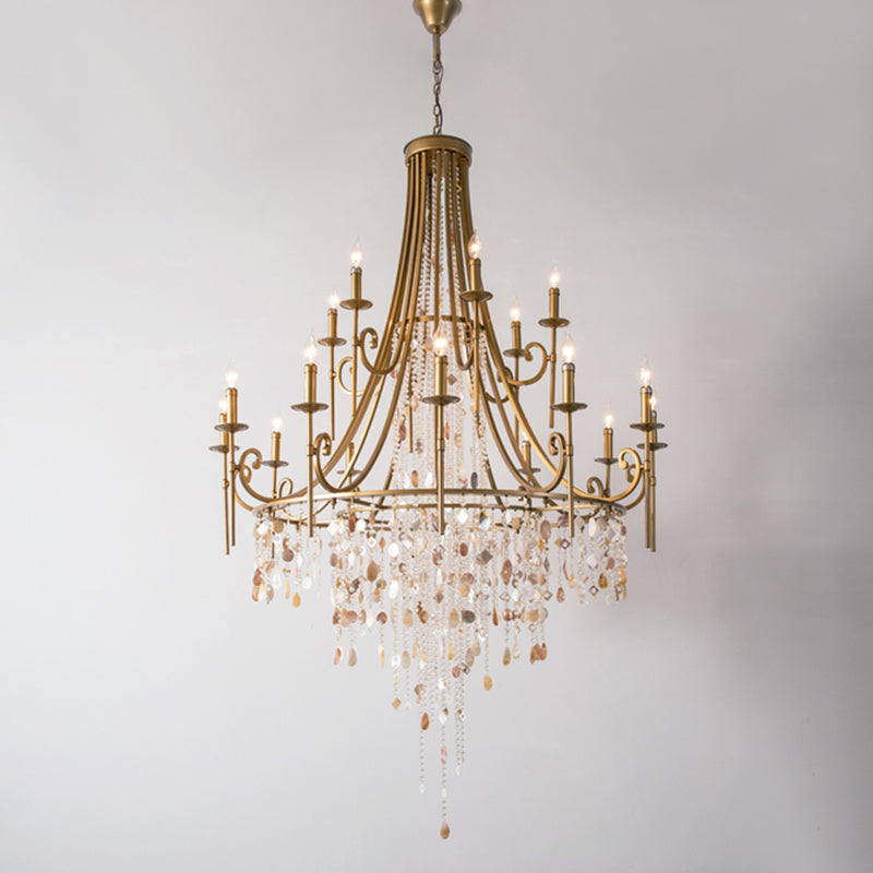 Seraphina French Vintage Crystal Large Chandelier Kevin Studio 47.24" D x 70.87" H/12+6 Lights Brushed Gold