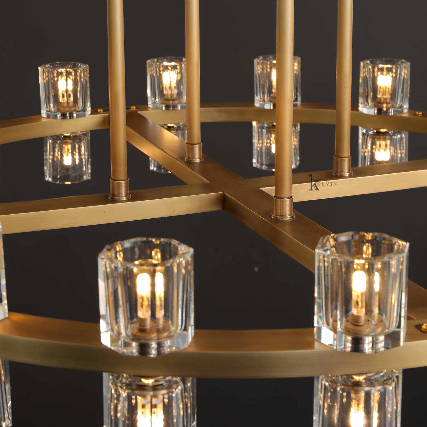 Avelon Crystal 2-Tier Round Chandelier 60"