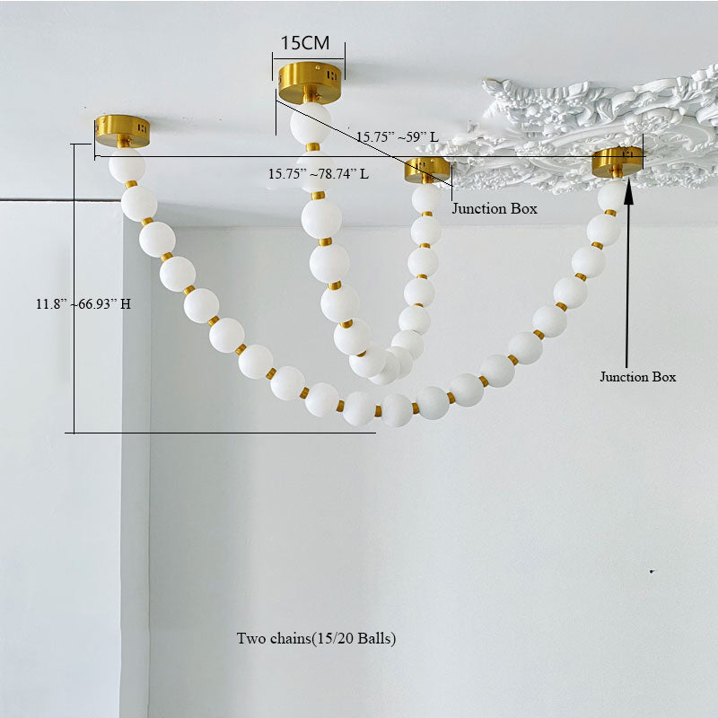 Pearl Necklance Chain Grand Duplex Staircase Chandelier Chandeliers Kevinstudiolives