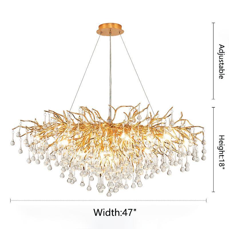 Kevin Tree Branch Kala Gold Branch Crystal Chandelier Chandeliers Kevinstudiolives W 120 cm x H 65 cm