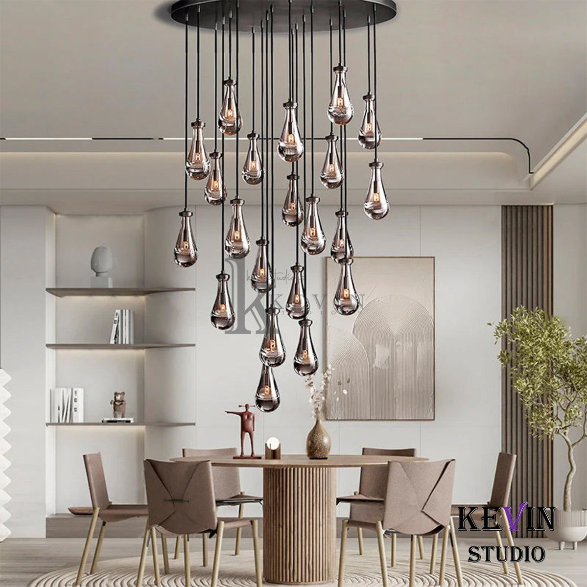 Camelia Raindrop Modern Round Chandelier 18'' 36'' 47'' 60" chandelier Kevin Studio Inc