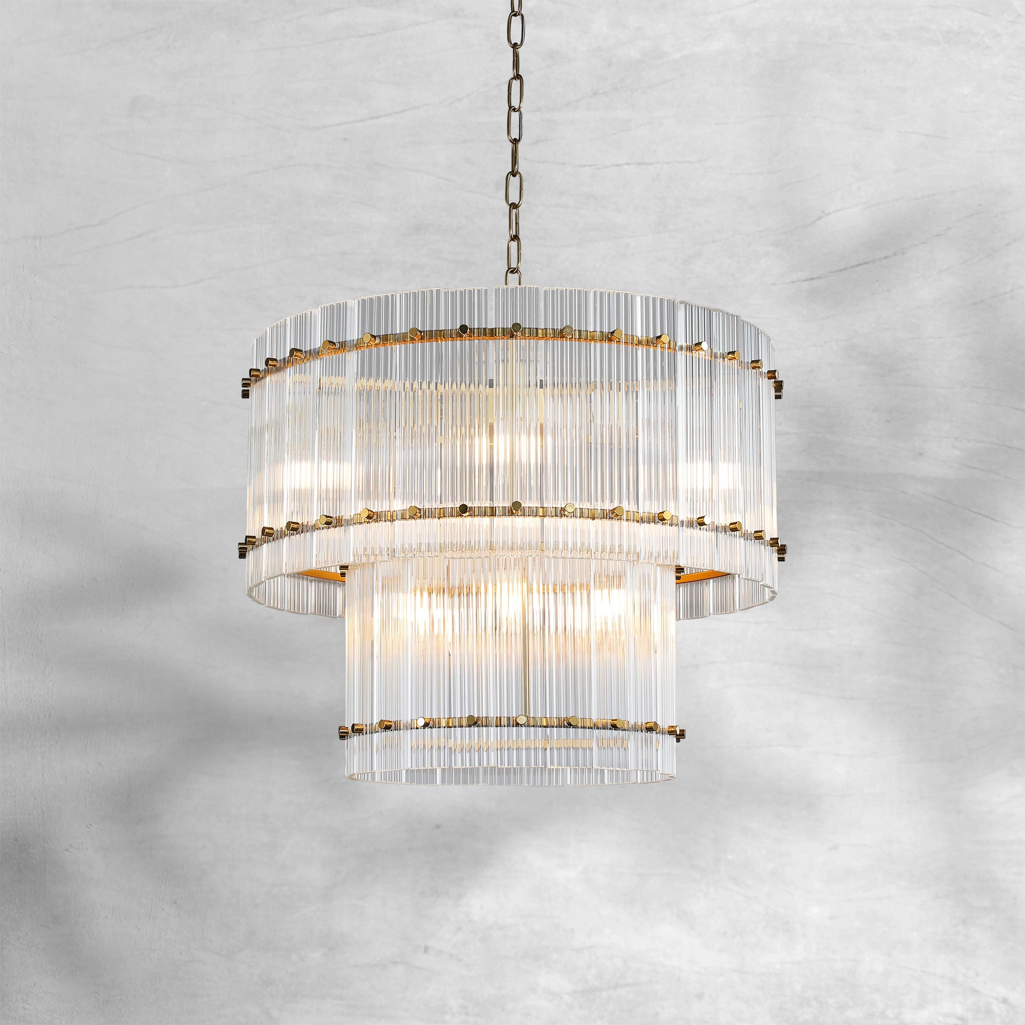 Sun Marcus Two-Tier Glass Round Chandelier 22", 37", 48", 60"