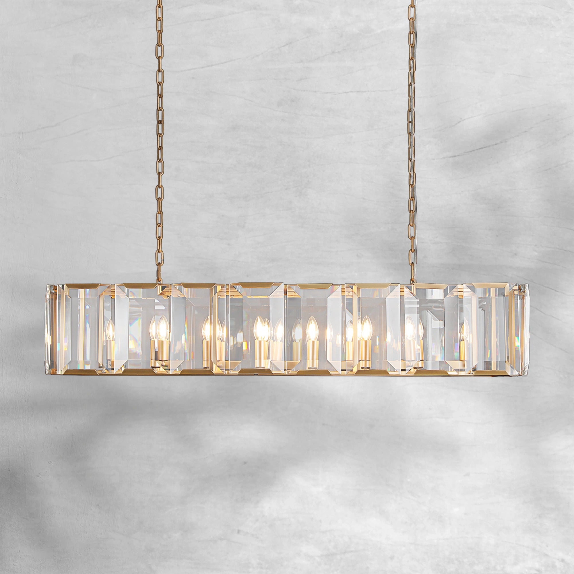 Harlew Crystal Rectangle Chandelier 42"54"62"74"