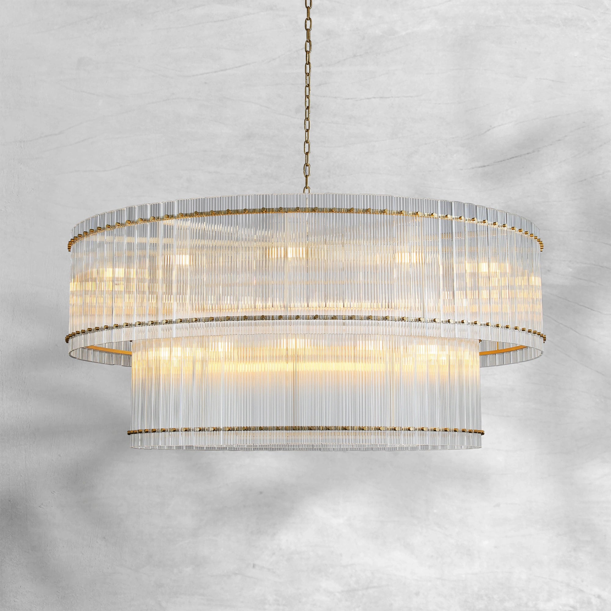 Sun Marcus Two-Tier Glass Round Chandelier 22", 37", 48", 60"