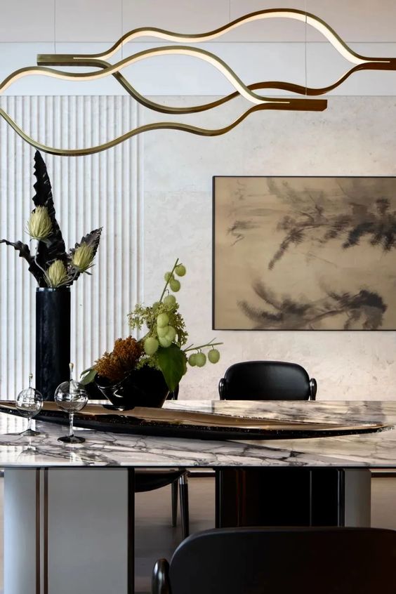 Modern Simple Aluminum Waving Chandelier for Living/Dining Room/Kitchen Island Chandeliers Kevinstudiolives
