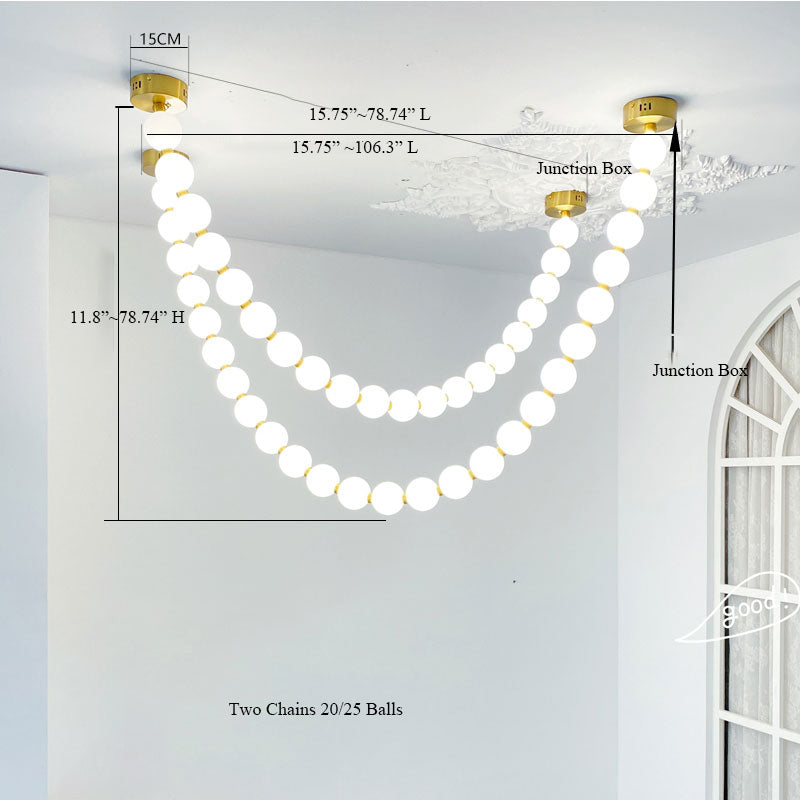 Pearl Necklance Chain Grand Duplex Staircase Chandelier Chandeliers Kevinstudiolives