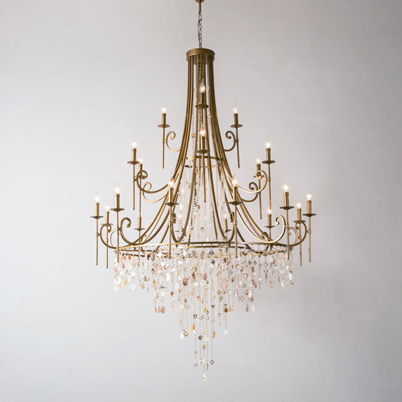 Seraphina French Vintage Crystal Large Chandelier Kevin Studio 54.33" D x 86.61" H/12+6+3 Lights Brushed Gold