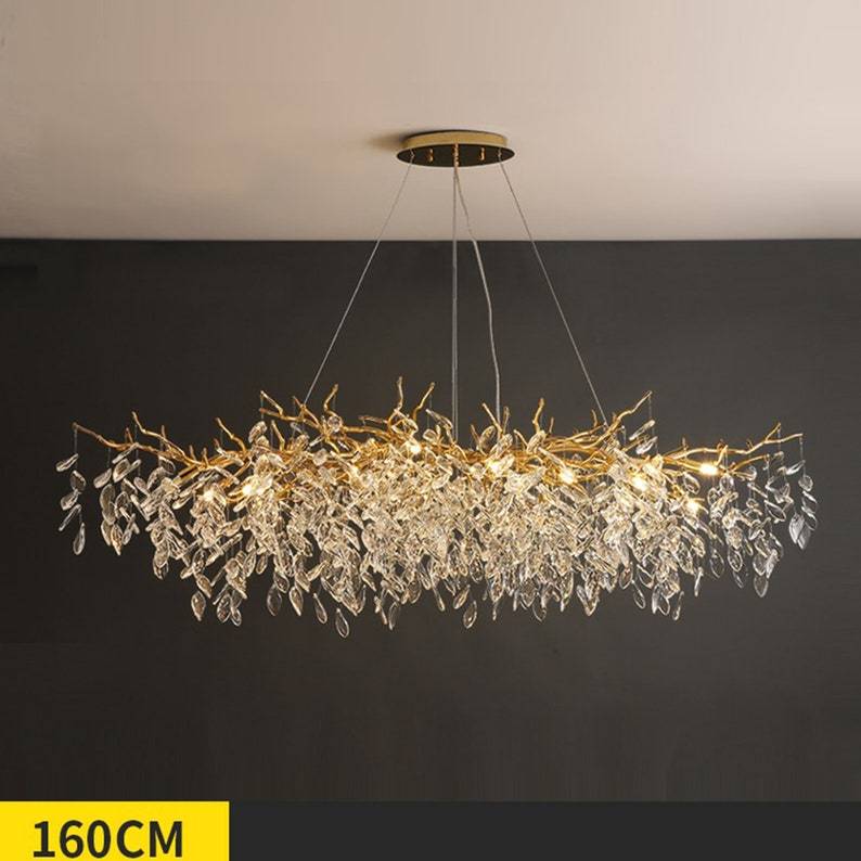 Kevin Tree Branch Chandelier Crystals on Dining Room Table Chandeliers Kevinstudiolives 160Cm/63Inch