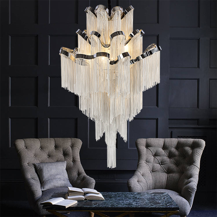 Kevin Glenn Aluminum Chain Tassel Stream Chandelier Chandeliers Kevinstudiolives