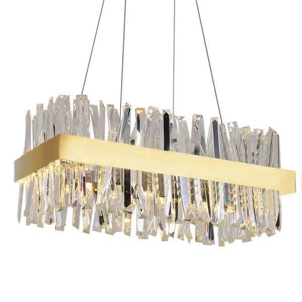 Kevin Arsen Rectangular Crystal Glass Kitchen Island Chandelier Chandelier Kevinstudiolives L80cm ( 31.5 in ) Gold