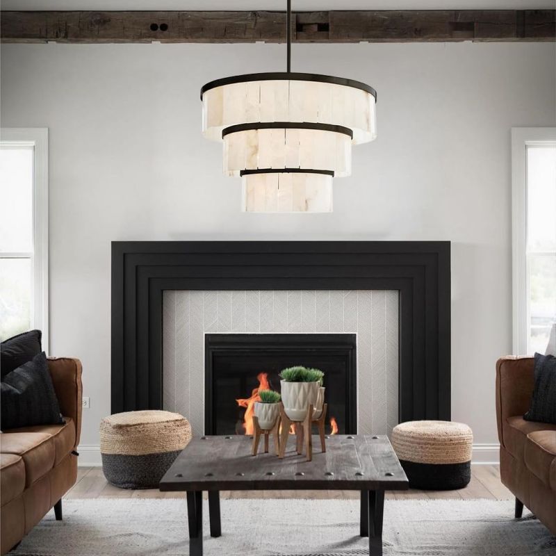 Round Alabaster 3 Tier Modern Chandelier,Living Room Chandelier chandelier for bedroom,chandelier for dining room,chandelier for stairways,chandelier for foyer,chandelier for bathrooms,chandelier for living room Kevinstudiolives