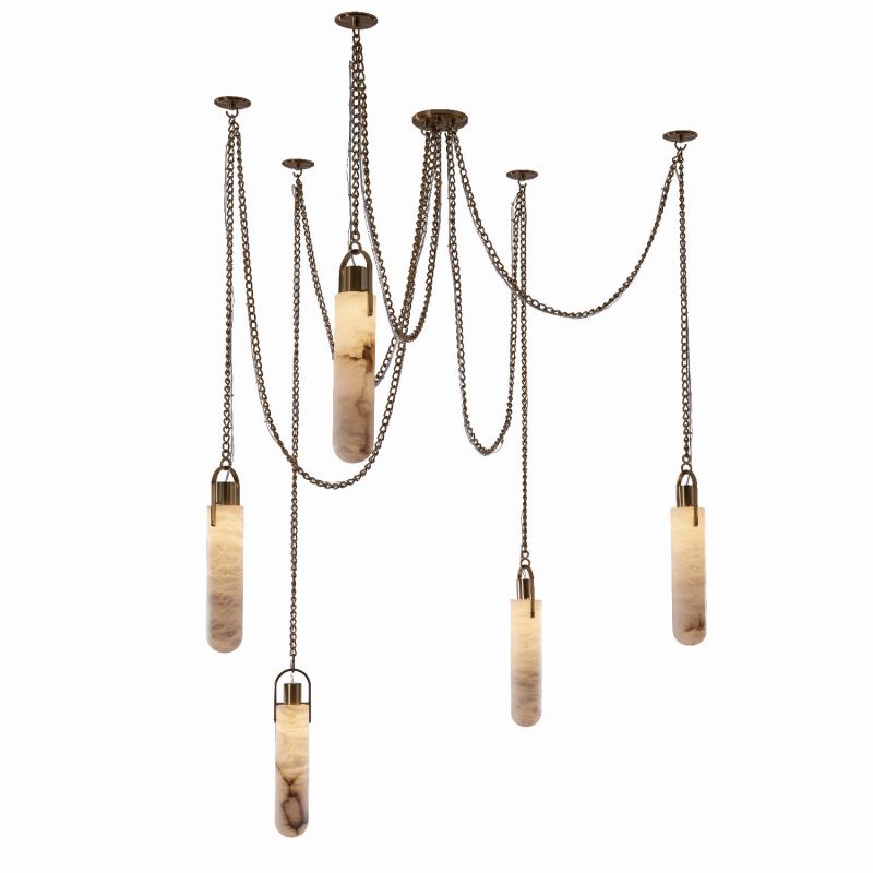 Alabaster Flint 5 Light LED Multi-Drop Pendant Pendant for living room,Pendant for kitchen,Pendant for bathrooms,Pendant for bedrooms,Pendant for foyer,Pendant for stairways,Pendant for dining room Kevin Studio Inc