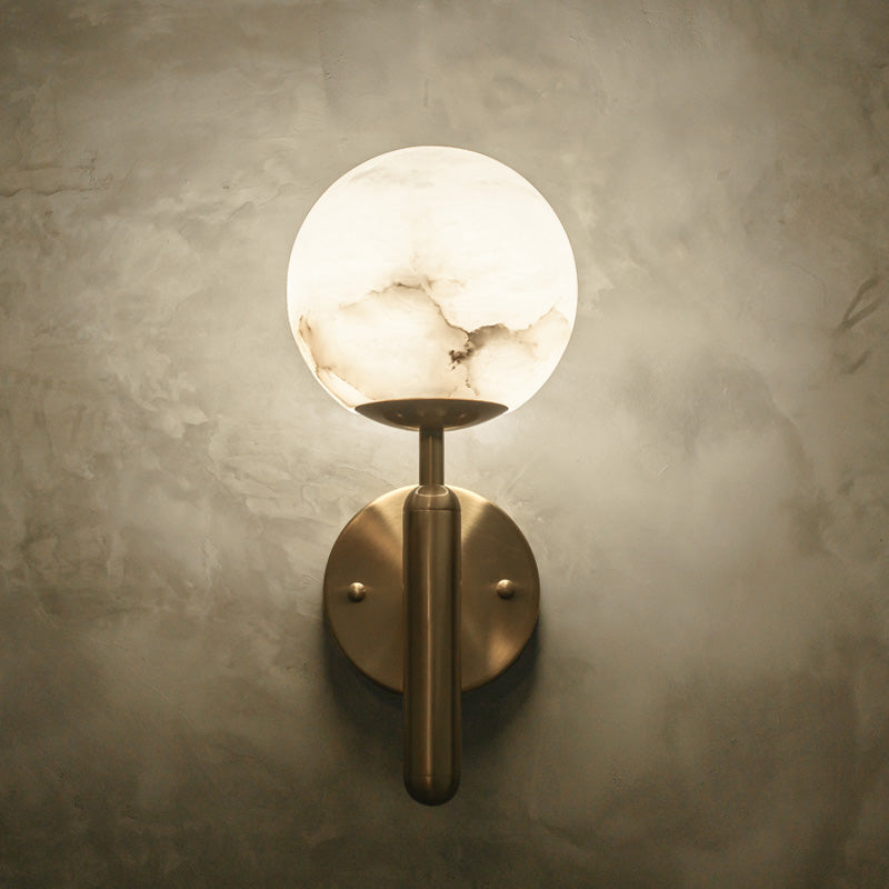 Savin Modern Alabaster Global Wall Light for Bedroom, Living Room wall sconce for bedroom,wall sconce for dining room,wall sconce for stairways,wall sconce for foyer,wall sconce for bathrooms,wall sconce for kitchen,wall sconce for living room Kevin Studio Inc