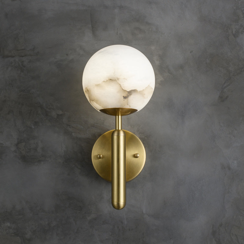 Savin Modern Alabaster Global Wall Light for Bedroom, Living Room wall sconce for bedroom,wall sconce for dining room,wall sconce for stairways,wall sconce for foyer,wall sconce for bathrooms,wall sconce for kitchen,wall sconce for living room Kevin Studio Inc