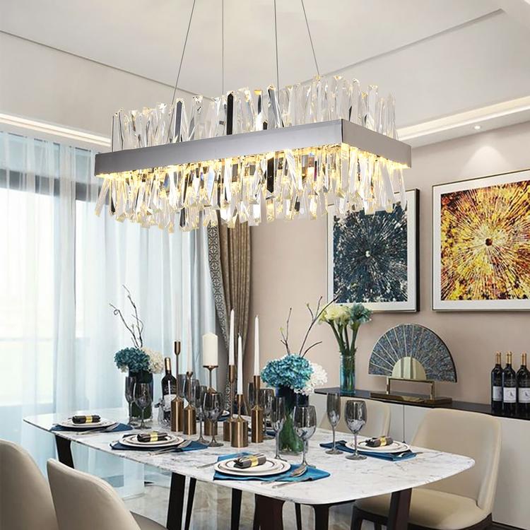 Kevin Arsen Rectangular Crystal Glass Kitchen Island Chandelier Chandelier Kevinstudiolives