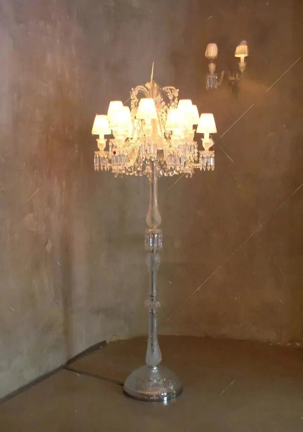 Bakala Zénith Crystal Candelabra With Fabric Shade