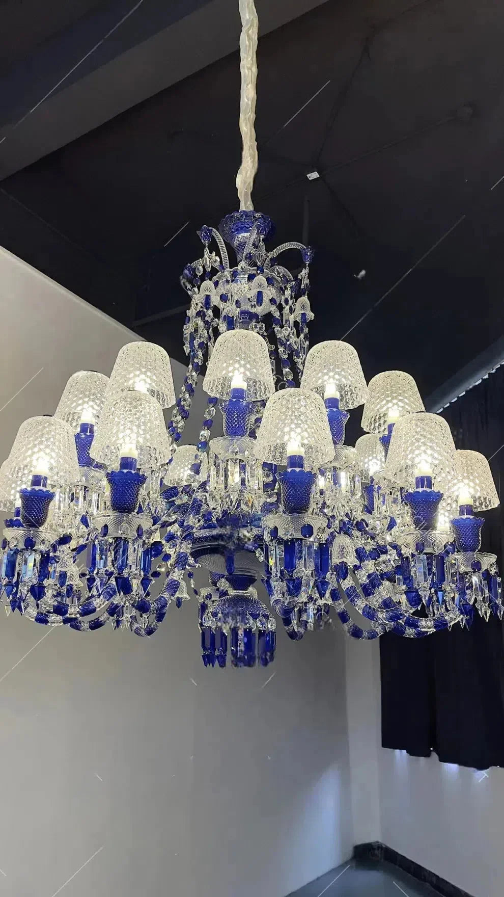 Bakala Zenith Faunacrystopolis Blue Crystal Chandelier