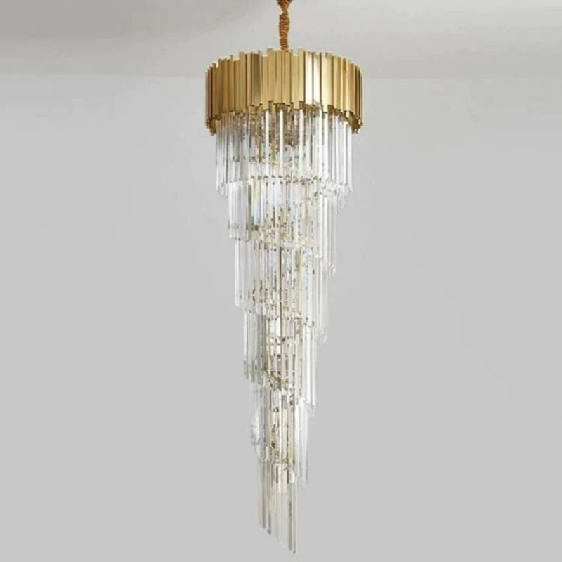 Kevin Bobon Louis 2-Story Crystal Round Chandelier Chandeliers Kevinstudiolives