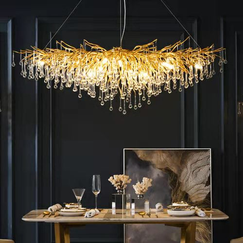 Stunning Tree Branch Crystal Chandelier With Clear Teardrop-shaped Glass Living/Dining Room Ceiling Lamp/Light Chandeliers Kevinstudiolives