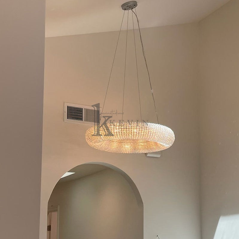 Notus Modern Halo Round Clear Crystal Chandelier chandelier Kevin Studio Inc