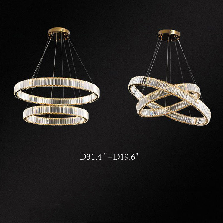 Kevin Doro Crystal Round Chandelier Chandelier Kevinstudiolives D31.4 "+D19.6"