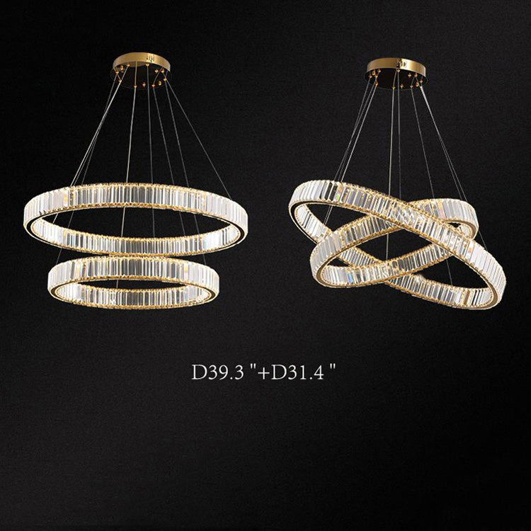 Kevin Doro Crystal Round Chandelier Chandelier Kevinstudiolives D39.3 "+D31.4 "