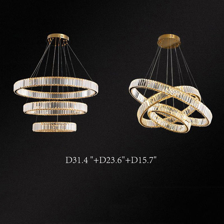 Kevin Doro Crystal Round Chandelier Chandelier Kevinstudiolives D31.4 "+D23.6"+D15.7"