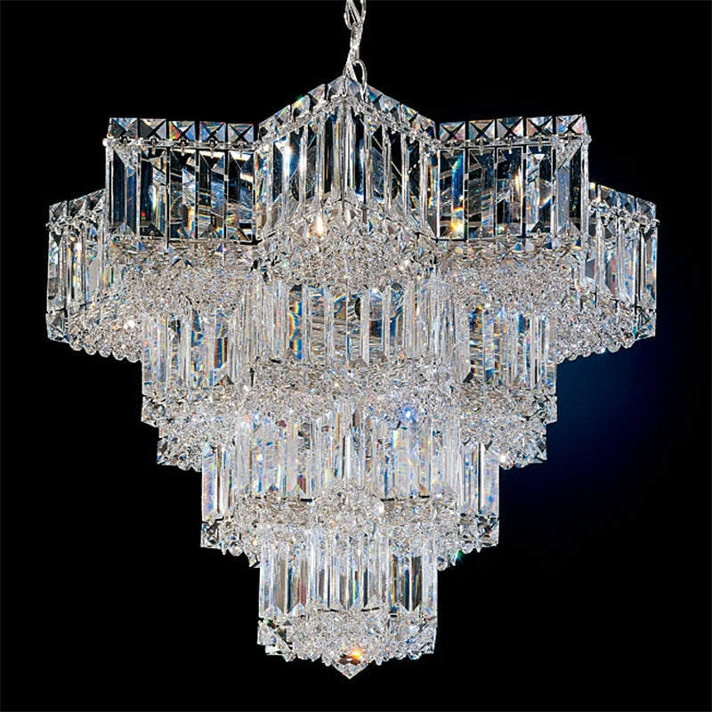 Fashion Star Shaped Chandelier Crystal Ceiling Light Fixture For Small Living Room/ Bedroom Chandeliers Kevinstudiolives 4 Layers / D31.5"*H19.7" Warm Light