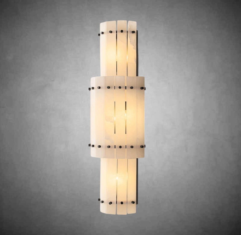 Sun Marcus Alabaster Grand Round Sconce