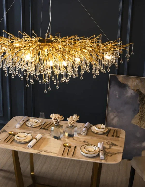 Stunning Tree Branch Crystal Chandelier With Clear Teardrop-shaped Glass Living/Dining Room Ceiling Lamp/Light Chandeliers Kevinstudiolives