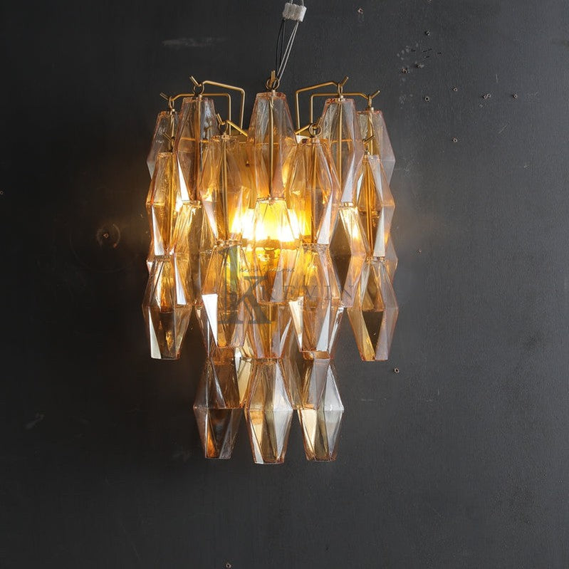 Caelin Modern Glass Wall Sconce 19", 30" wall sconce Kevin Studio Inc 19" H Brass Smoke
