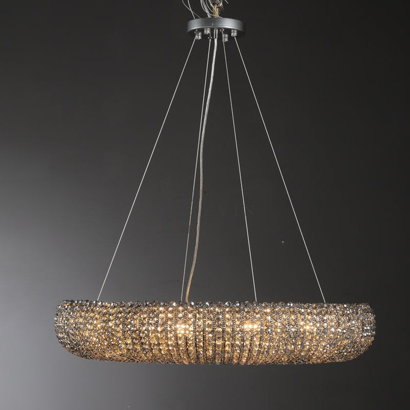 Notus Modern Halo Round Smoky Crystal Chandelier chandelier Kevin Studio Inc 41"