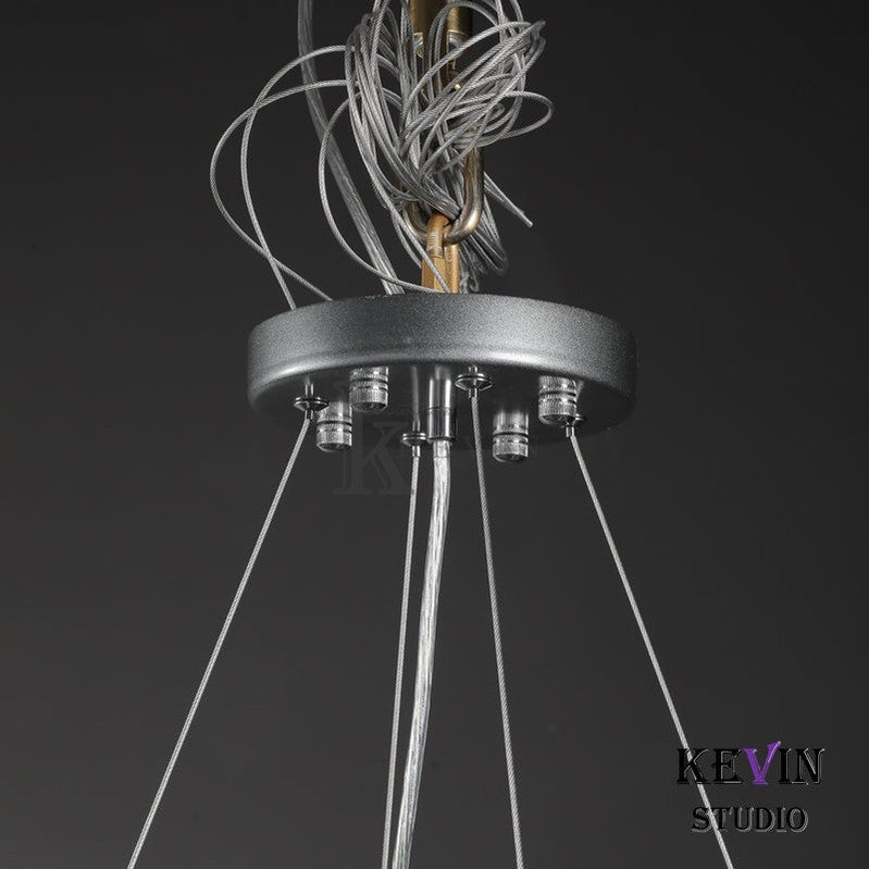 Notus Modern Halo Round Smoky Crystal Chandelier chandelier Kevin Studio Inc