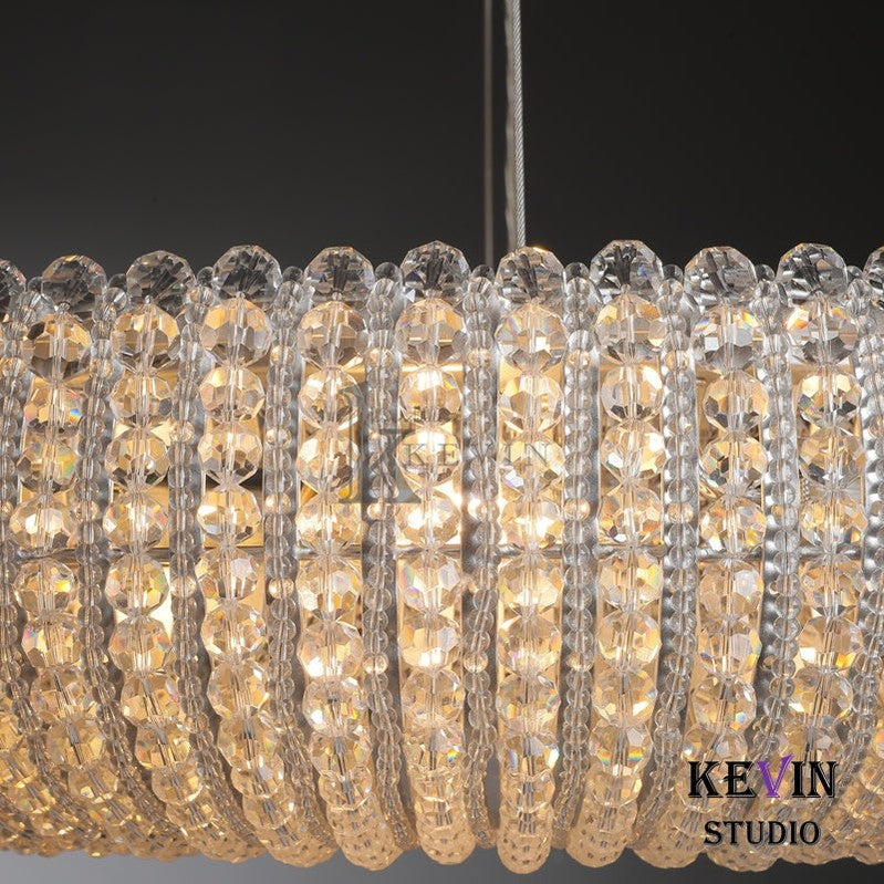 Notus Modern Halo Round Clear Crystal Chandelier chandelier Kevin Studio Inc