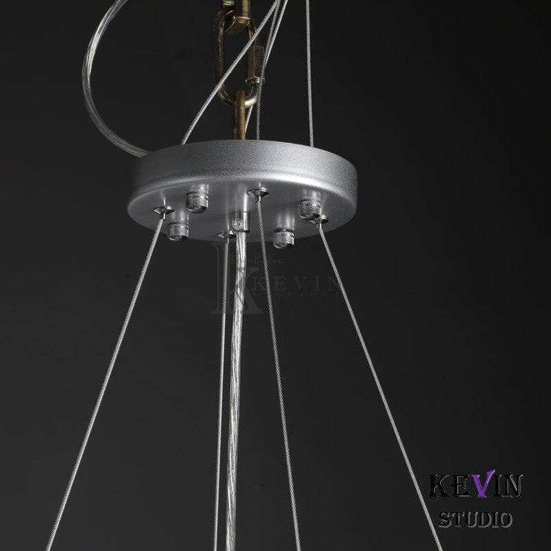 Notus Modern Halo Round Clear Crystal Chandelier chandelier Kevin Studio Inc