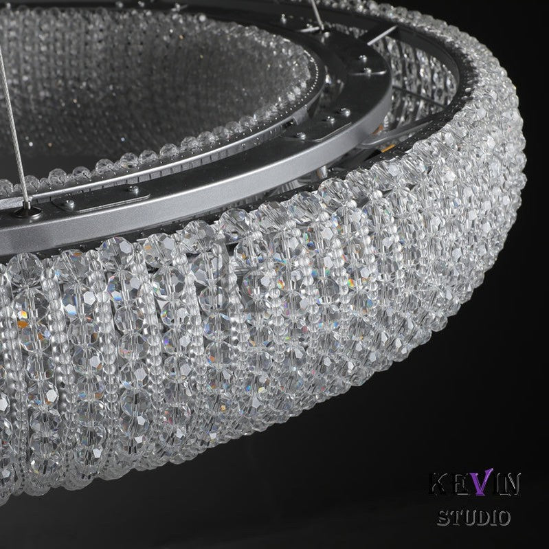 Notus Modern Halo Round Clear Crystal Chandelier chandelier Kevin Studio Inc