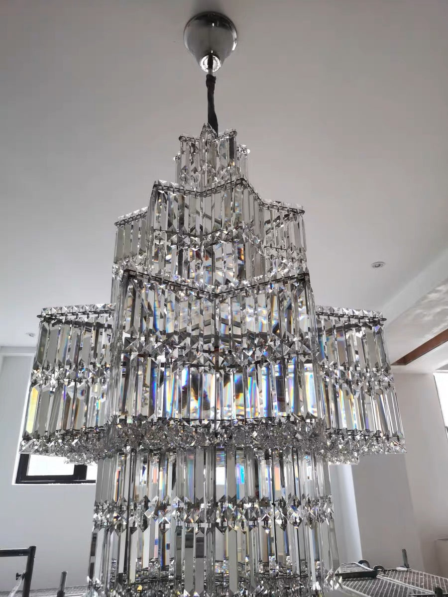 Luxury Extra Large Plaza Multi-Tier Crystal Chandelier For Hotel Hall / 2 Story Foyer / High Ceiling Living Room Chandeliers Kevinstudiolives