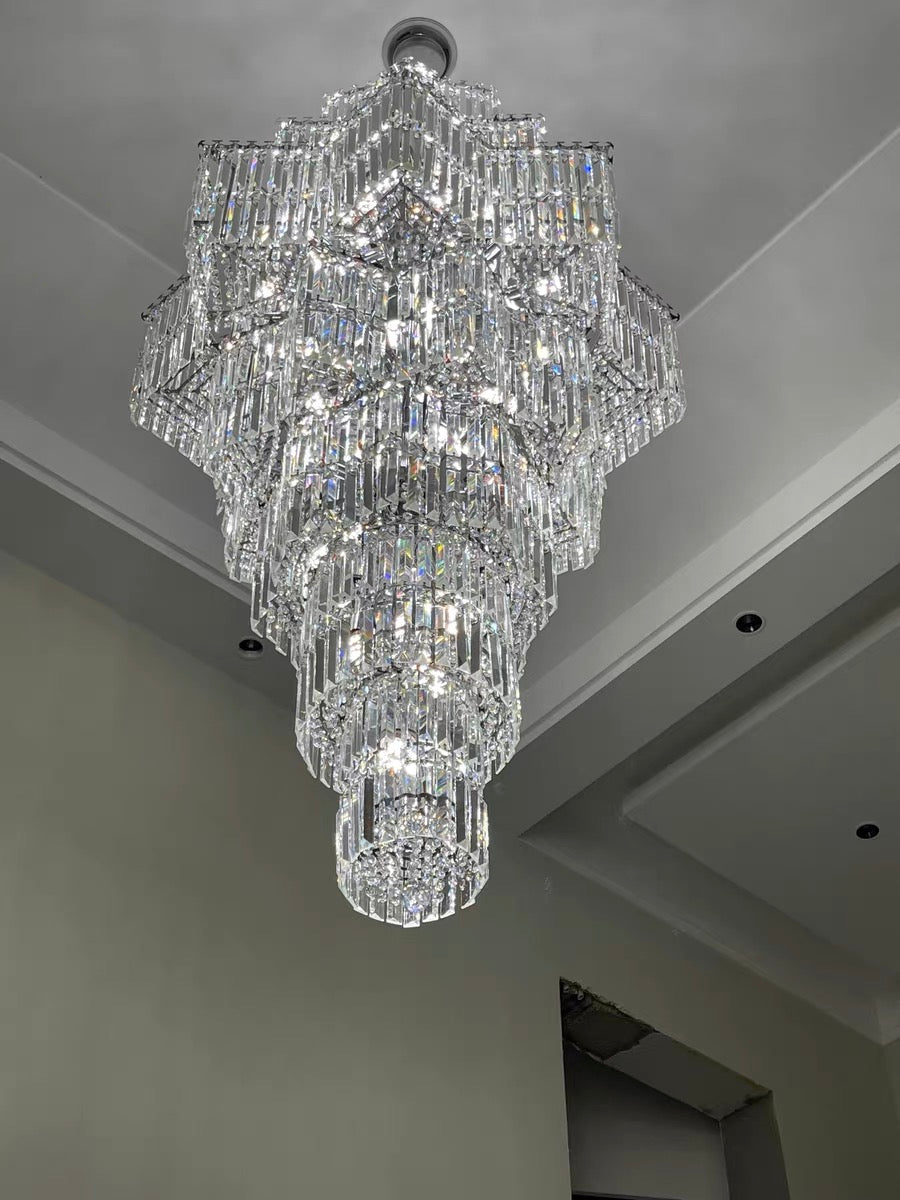 Luxury Extra Large Plaza Multi-Tier Crystal Chandelier For Hotel Hall / 2 Story Foyer / High Ceiling Living Room Chandeliers Kevinstudiolives