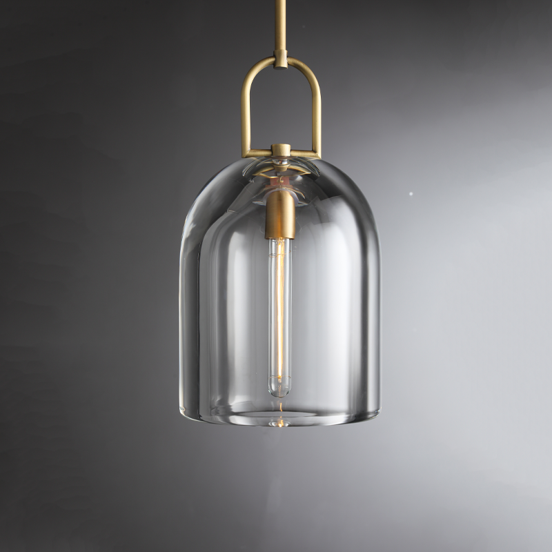 Boyle Cloche Pendant Herman Lighting Vintage Brass 5"