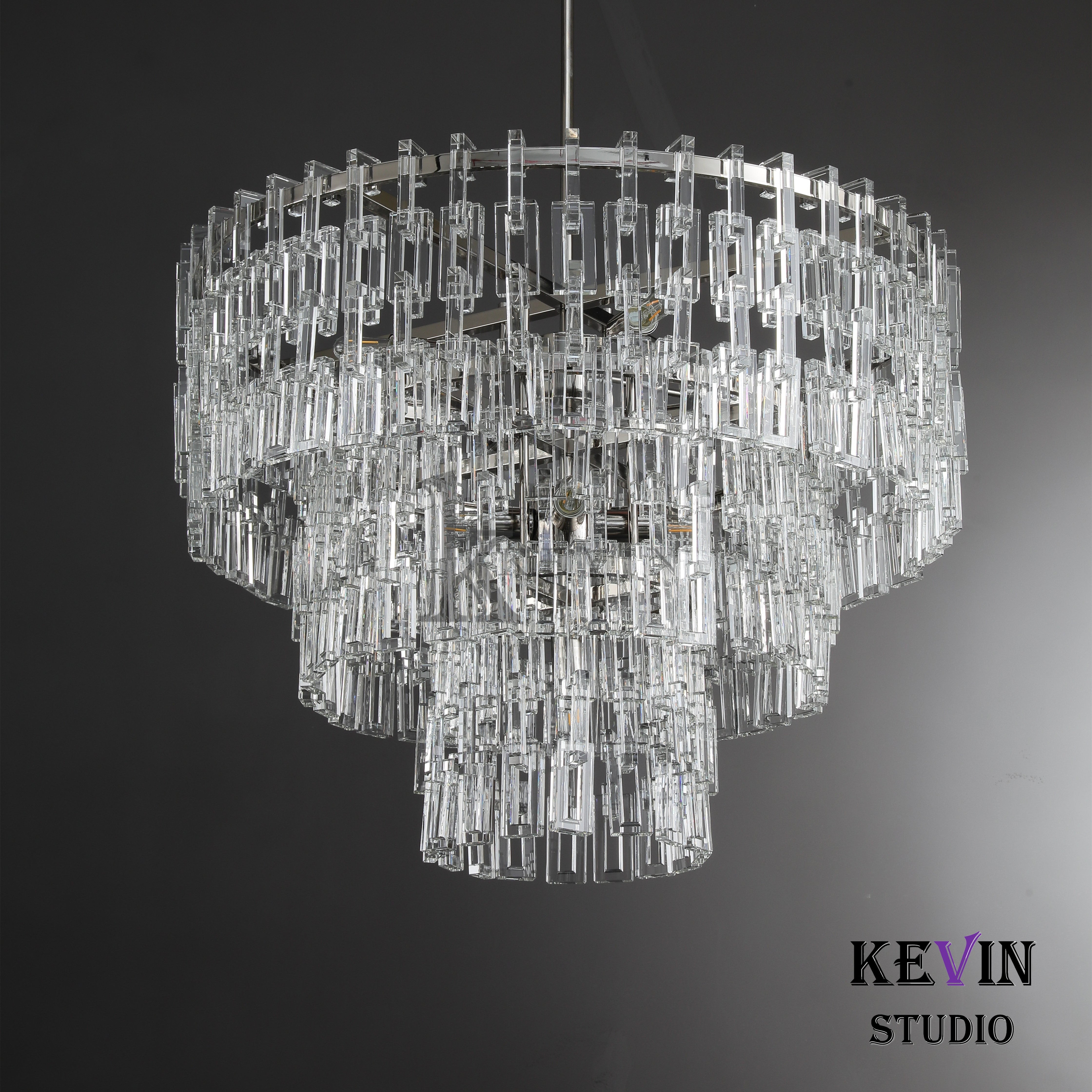 Momela Modern Tiered Round Crystal Chandelier 36'', 48", 60" chandelier Kevin Studio Inc