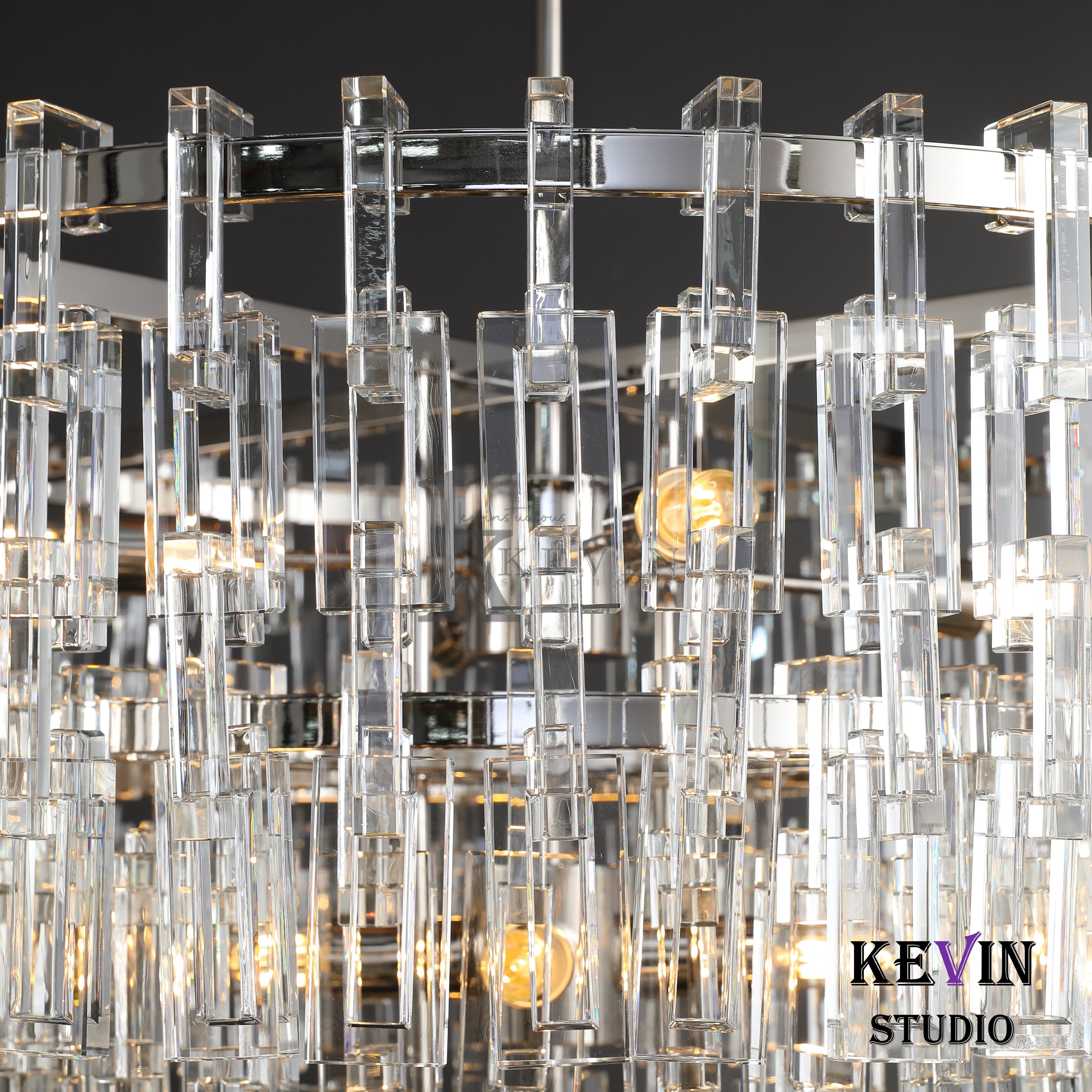 Momela Modern Round Crystal Chandelier 36", 48", 60" chandelier Kevin Studio Inc