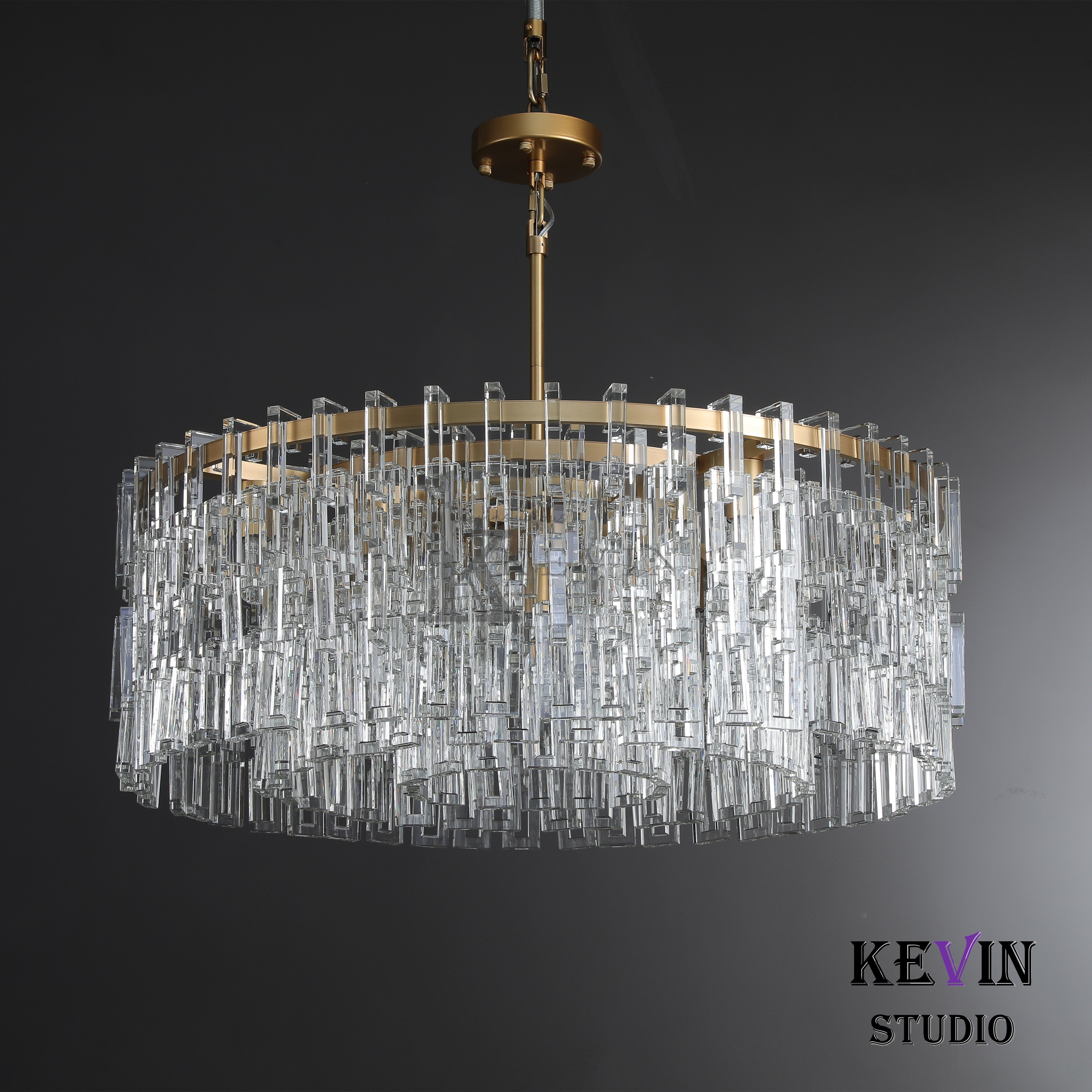 Momela Modern Round Crystal Chandelier 36", 48", 60" chandelier Kevin Studio Inc